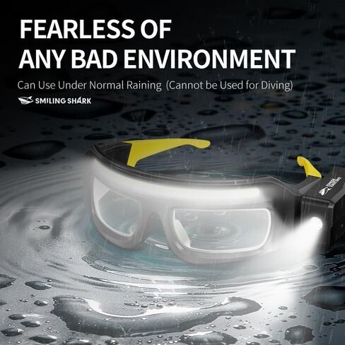LED Glasses Rechargeable Headlight with Motion Sensor and Touch Control, 5 Modes USB C Lighted Glasses for Night Running,Camping, Fishing, Cycling, Hiking, Hands-Free Lighting (Yellow) in Saudi Arabia
