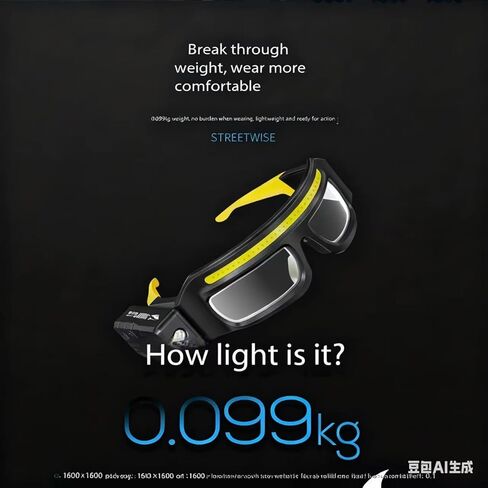 LED Glasses Rechargeable Headlight with Motion Sensor and Touch Control, 5 Modes USB C Lighted Glasses for Night Running,Camping, Fishing, Cycling, Hiking, Hands-Free Lighting (Yellow) in Saudi Arabia