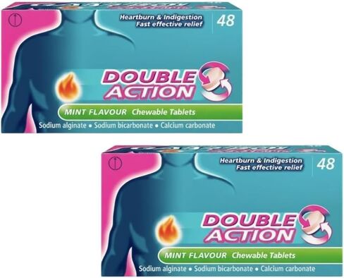 GAV Double Action Mint Chewable Tablets 48 Count - 2 Pack (Total 96 Tablet) in Saudi Arabia