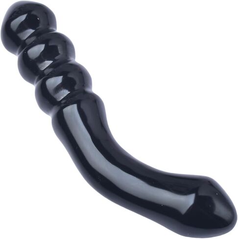 Natural Black Obsidian Crystal Yoni Wand Healing Stone Curved Design 7 08 x 1 37 Inches Polished Finish for Meditation Practice in Kuwait