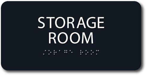 4"X8"- ADA Compliant- “Storage Room" Sign Black/White Tactile & Braille in Saudi Arabia
