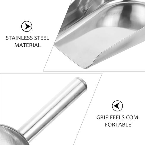 Yardwe Multi-Purpose Ice Scoop 11.02In with Ergonomic Handle Stainless Steel Food Flour Grain Shovel for Kitchen Bar and Restaurant Use in Saudi Arabia