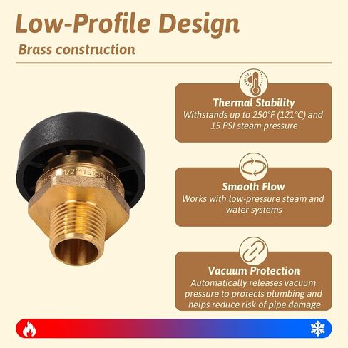 Vacuum Relief Valve 3/4 Inch Low Profile Water Service for Water and Heater Tanks Brass Leak Proof in Saudi Arabia