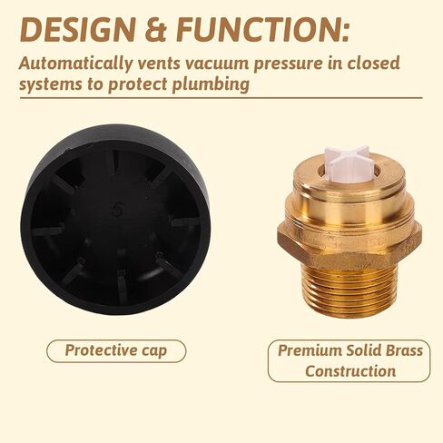 Vacuum Relief Valve 3/4 Inch Low Profile Water Service for Water and Heater Tanks Brass Leak Proof in Saudi Arabia