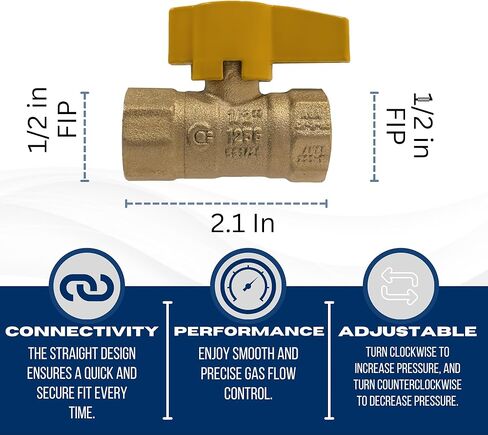 10 PIECES XFITTING 1/2" IPS BRASS GAS BALL VALVE, CSA APPROVED 1/4 TURN - PROPANE, NATURAL GAS, METAL HANDLE in Saudi Arabia