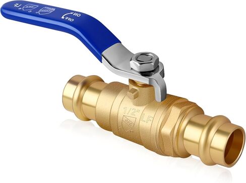 Boltigen 2 Pack 1/2" Propress Ball Valves, Lead-Free Brass Full Port Press to Press Fitting 1/2 inch Shut Off Stop Valve Built in EPDM O-ring, For Copper Tubing Connection, with cUPC, NSF/ANSI 61 in Saudi Arabia