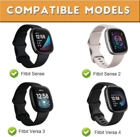 [3 عبوات] متوافقة مع سوار Fitbit Sense 2 للنساء/Fitbit Sense Smart Watch Band إكسسوارات بديلة للرجال والنساء - سوار معصم رياضي من السيليكون بنمط ملون - معصم صغير in Kuwait