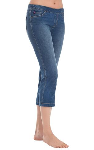 PajamaJeans Women Capri Jeans for Summer - Women's Capris - Pedal Pushers for Women Pull on Capris - Womens Casual Capris in Saudi Arabia