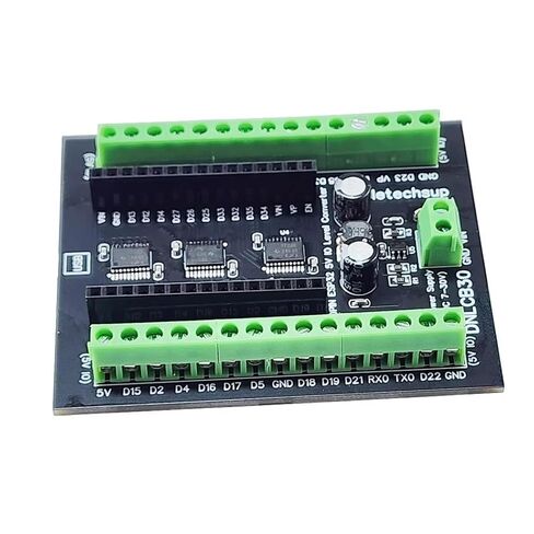 محول مستوى السكك الحديدية ESP32 DIN، 30PIN 3.3V-5V ثنائي الاتجاه 1 ميجاهرتز، طرف لولبي، حماية القطبية العكسية، لوحة توسيع للتحكم في مرحل الحالة الصلبة (مع صندوق السكك الحديدية) in Kuwait