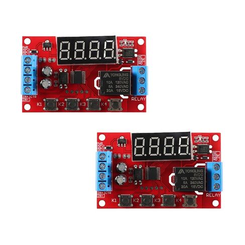 2pcs 5V Time Delay Relay Module 32 Preset Functions - 10A DC / 5A AC Load - -25°C to +85°C - Power-Off Memory - DIN Mount in Saudi Arabia