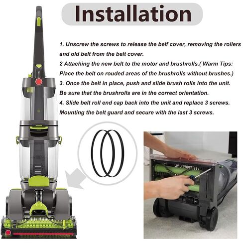 أحزمة مكنسة كهربائية بديلة لهوفر FH5401، FH51000، FH51001، FH51002، FH51010، FH51000RM، FH51000NC، FH54011، FH54010، FH54000 Series، استبدال المكنسة الكهربائية P/N 440005536 (عبوتان) in Kuwait