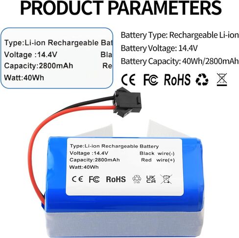 Battery Replacement for BAGOTTE BG600 MAX BG700 BG750,Tesla 106936,Goovi D380 F007C D382,Honiture G20 PRO,iHome Autovac iHRV10Y-BLK iHRV11-BLK iHRV12-BLK Robot Vacuum H18650CH-4S1P CMICR18650F8M7-4S1P in Saudi Arabia