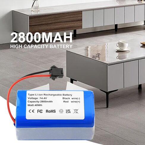 Battery Replacement for BAGOTTE BG600 MAX BG700 BG750,Tesla 106936,Goovi D380 F007C D382,Honiture G20 PRO,iHome Autovac iHRV10Y-BLK iHRV11-BLK iHRV12-BLK Robot Vacuum H18650CH-4S1P CMICR18650F8M7-4S1P in Saudi Arabia