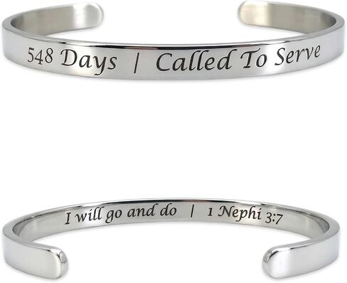 Missionary Bracelet 548 Days | Called to Serve Scripture Cuff Stainless Steel Adjustable Christian Faith Jewelry for Women in Saudi Arabia