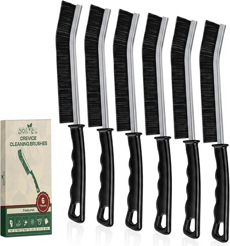 مجموعة فرشاة تنظيف Crevice - 3pcs أدوات تنظيف الخشور الصلبة للجص ، وأرضيات البلاط ، والثغرات والمساحات الضيقة - فرشاة فرك صغيرة الجص لتنظيف الحمام ، والاستحمام ، ومسارات النوافذ ، ومطبخ in Kuwait