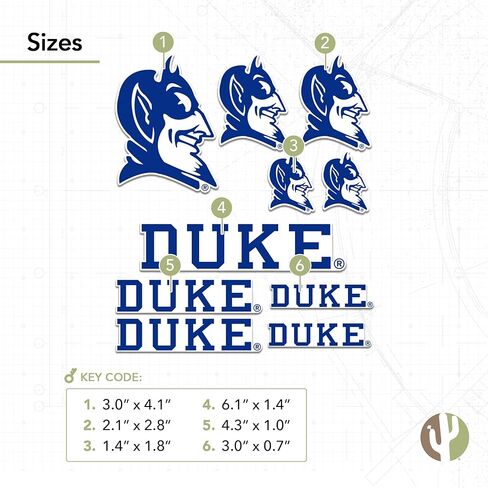 Desert Cactus Duke University Blue Devils Sticker Vinyl Decals Laptop Water Bottle Car Scrapbook T1 (Type 1-2) in Saudi Arabia