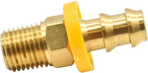 Interstate Pneumatics FL146 Easy Lock Brass Hose Fittings, Connectors, 3/8 Inch Push-Lock Barb x 1/4 Inch Male NPT End in Saudi Arabia