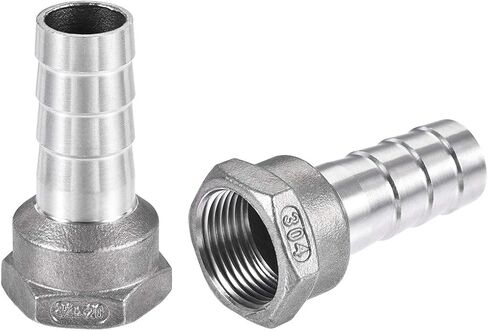 uxcell 304 Stainless Steel Hose Barb Fitting Coupler, 20mm Barb x G3/4 Female Thread Pipe Adapter in Saudi Arabia