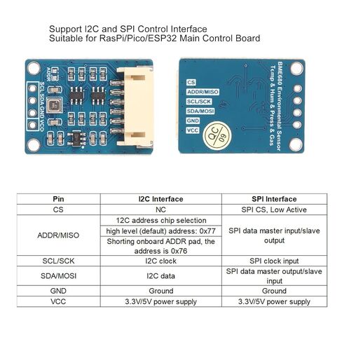 BME688 Environmental Module, I2C SPI Interface Humidity Barometric Pressure BME688 Sensor for RasPi, for Pico, for in Saudi Arabia