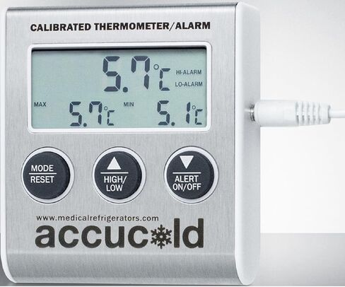 إنذار درجة الحرارة Accucol AlarmKIT - معايرة NIST ISO/IEC 17025:2017؛ إنذار مسموع/مرئي؛ مستشعر درجة الحرارة المحمي؛ عرض درجة الحرارة. تعمل بالبطارية in Kuwait