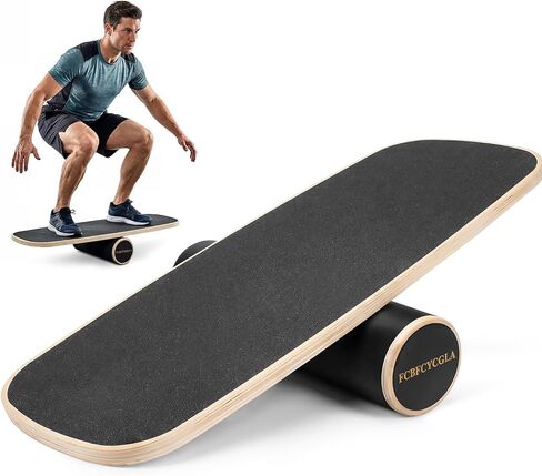 Balance Board with Adjustable Stoppers, Surf Balance Trainer for Adults, Wooden Balance Board for Core Strength & Balance Control, Skateboard Snowboard Training Equipment in Saudi Arabia