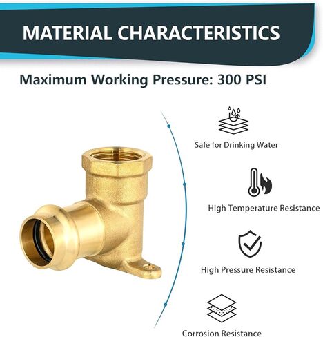 (عبوة من 2) Seelink 3/4" مكبس نحاسي X 3/4" أنثى NPT قطرة الأذن تركيب الكوع، تركيب نحاسي لأنبوب النحاس in Saudi Arabia