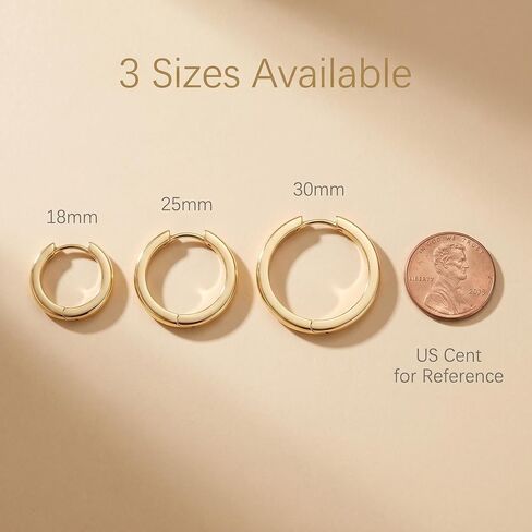 Gold Hoop Earrings 14K Gold Hoop Earrings for Women Minimalist Huggie Hoops Earring for Womens Hoops Earring Elegance 20mm in Saudi Arabia