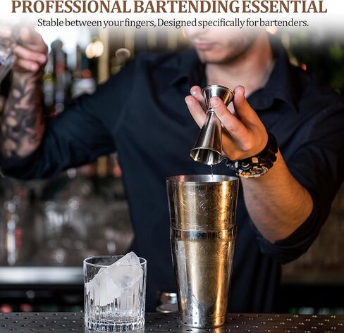 مجموعة جيجر كوكتيل مكونة من قطعتين، جيجر ياباني فاخر من الفولاذ المقاوم للصدأ 304 للسقاية، أدوات جيجر احترافية مزدوجة الجوانب (0.5 أونصة/1 أونصة + 1 أونصة/2 أونصة) in Kuwait
