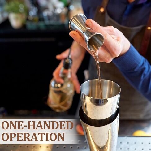 مجموعة جيجر كوكتيل مكونة من قطعتين، جيجر ياباني فاخر من الفولاذ المقاوم للصدأ 304 للسقاية، أدوات جيجر احترافية مزدوجة الجوانب (0.5 أونصة/1 أونصة + 1 أونصة/2 أونصة) in Kuwait