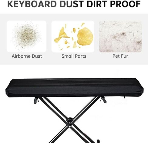 REMAGIC 88-Key Piano Keyboard Cover - Waterproof Dust Protection Dirt Proof Cover with Elastic & Lock, Fits for Electric/Electronic Music Keyboards Protective, Black in Saudi Arabia