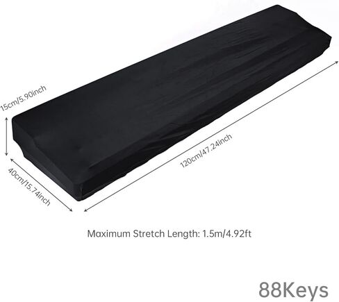 REMAGIC 88-Key Piano Keyboard Cover - Waterproof Dust Protection Dirt Proof Cover with Elastic & Lock, Fits for Electric/Electronic Music Keyboards Protective, Black in Saudi Arabia
