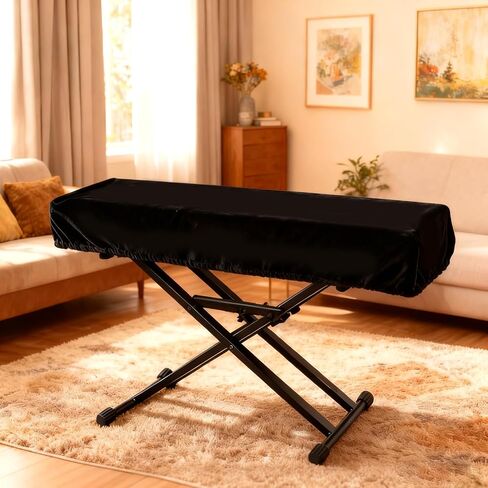 61 Keys Piano Keyboard Dust Cover, Spandex Stretch Fabric with ABS Cord Lock, Universal Dustproof Protector for Electronic Piano with Music Stand in Saudi Arabia