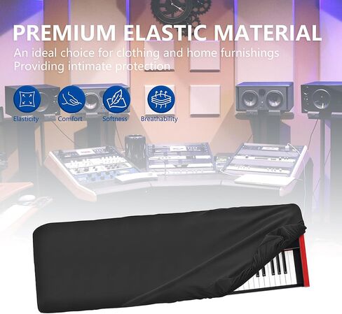Musiin 88 keys piano keyboard dust cover,compatible with KORG SV-2 88,SV-2S 88,Roland V-STAGE 88,Native Instruments KONTROL S88, Deluxe Chinlon Dustproof & Anti-scratch, Silky Feel & Tailored Design in Saudi Arabia