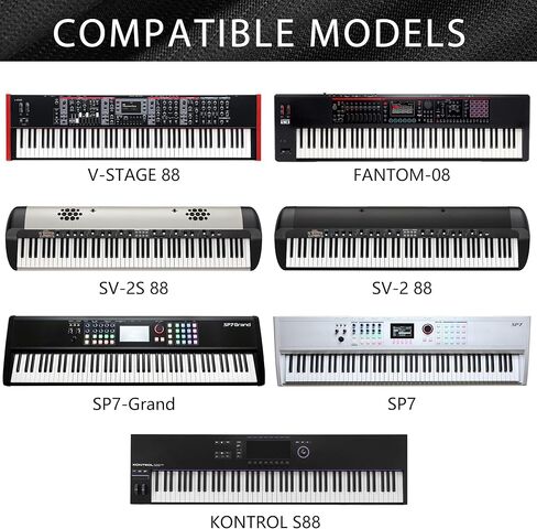 Musiin 88 keys piano keyboard dust cover,compatible with KORG SV-2 88,SV-2S 88,Roland V-STAGE 88,Native Instruments KONTROL S88, Deluxe Chinlon Dustproof & Anti-scratch, Silky Feel & Tailored Design in Saudi Arabia