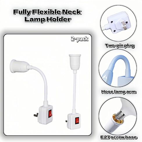 وصلة مقبس E26/E27 مكونة من قطعتين مع مفتاح تشغيل/إيقاف، محول مقبس إضاءة مرن بالكامل بزاوية 360 درجة، لا حاجة إلى أسلاك، جهاز كمبيوتر مثبط للهب، لغرفة النوم، والإضاءة الليلية، والجراج، والخزانة، وكاميرا المصباح in Kuwait