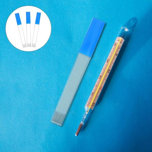 Garneck 20pcs Thermometer Protective Storage Tubes with Plastic Case Compact Organizer for Body Temperature Meters and Acupuncture Tools Portable Travel Carrier for Clinic and Home Use in Saudi Arabia