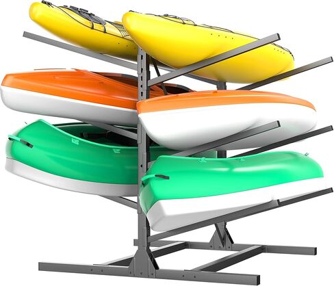 Ultrawall Freestanding Kayak Storage Rack for Garage, Heavy-Duty Adjustable 3-Tier Kayak Stand Holds 6 Kayaks, Canoes & Paddle Boards, 660 lbs Capacity in Saudi Arabia