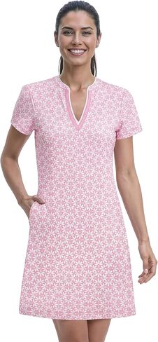 Izod Women's V-Neck Short Sleeve Athletic Dress in Saudi Arabia