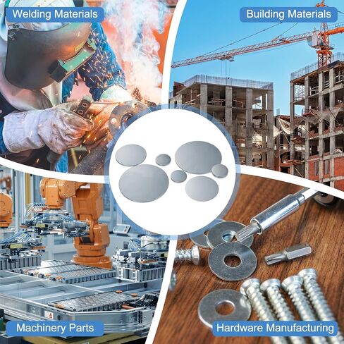 MECCANIXITY 4pcs 1/4"(6mm) x 2" Steel Plate, Black Hot Rolled A36 Steel Sheet Plate Base, Round Weldable Metal Discs for Industrial Construction Structural Support in Saudi Arabia