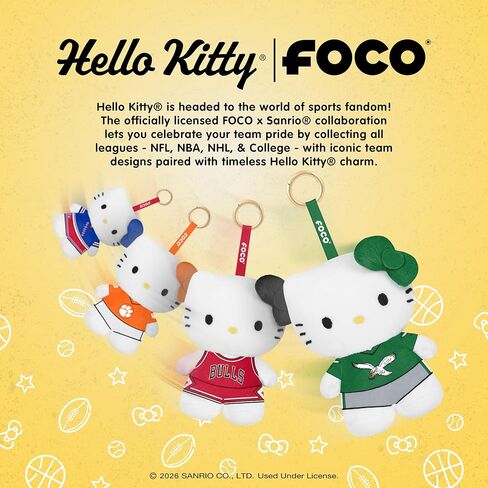 سلسلة مفاتيح FOCO Philadelphia Eagles NFL Retro Plush Hello Kitty® Bag Charm in Saudi Arabia