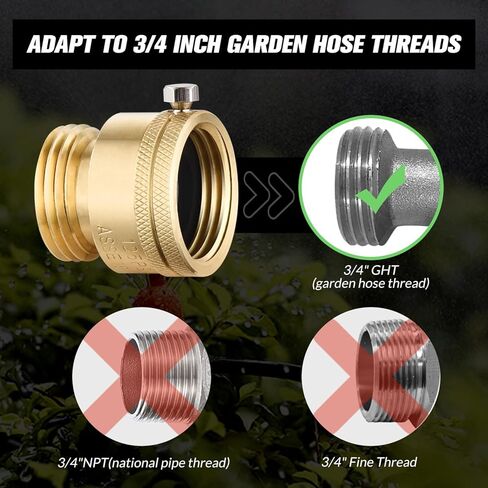 2 قطعة مجموعة قواطع فراغ النحاس 3/4 بوصة GHT صمام مريلة مضاد للسيفون من النحاس الصلب لكسارة الفراغ صنبور خارجي اتصال خرطوم RV موصل مانع التدفق الخلفي مع شريط، غسالات إضافية in Kuwait