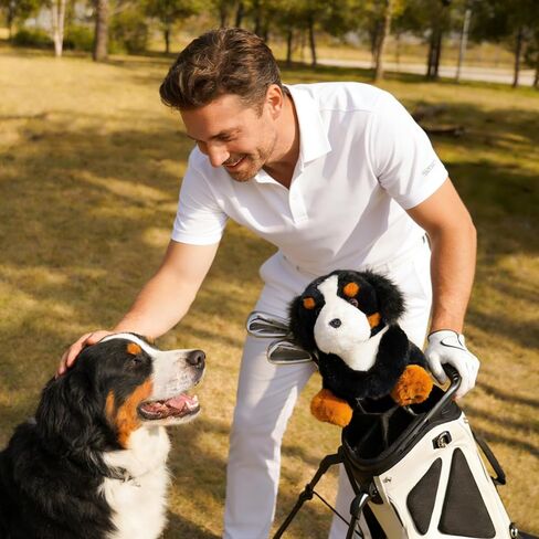 غطاء رأس لسائقي الحيوانات القطيفة الرائعة للكلاب من Craftsman Golf Bernese Mountain Dog، هدية للاعب الجولف باللون الأسود/البني in Saudi Arabia