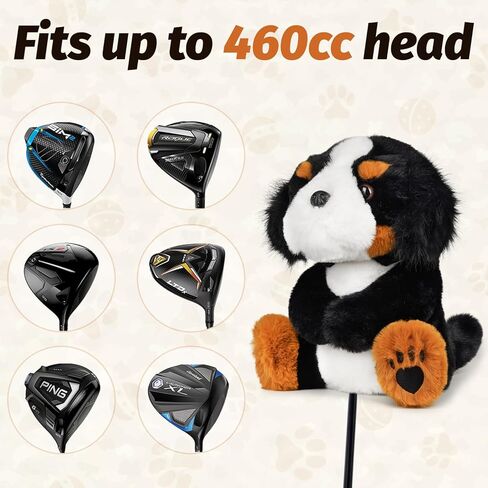 غطاء رأس لسائقي الحيوانات القطيفة الرائعة للكلاب من Craftsman Golf Bernese Mountain Dog، هدية للاعب الجولف باللون الأسود/البني in Saudi Arabia