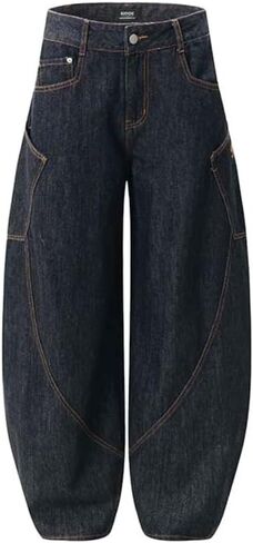 EMMIOL Womens Rivet Beading Rhinestone Wide Leg Jeans Low Rise Baggy Jeans Straight Denim Pants Trendy Fall in Saudi Arabia