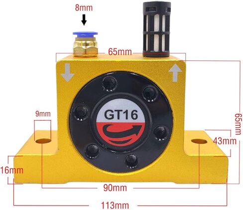 GT16 هوائي توربينات الهواء الهزاز G 1/4 "الهزاز التوربينات الهوائية الصناعية سلسلة GT-16 الذهبية in Kuwait