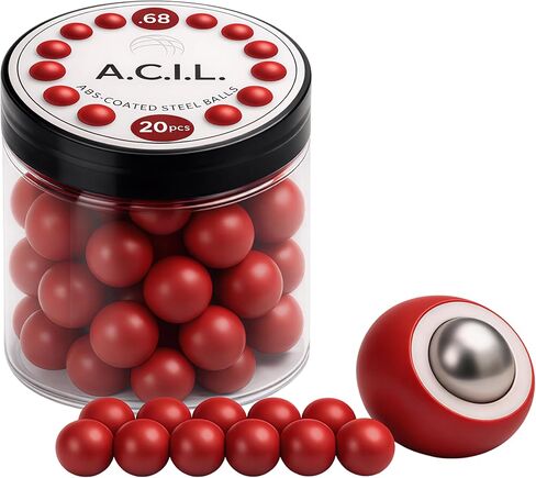 ABS-Coated Steel Balls .68 Cal – 10 Grams Solid Precision Rounds for Paintball, RAM & Home Defense – Durable Reusable Hard Nylon Shell Projectiles – 20 Pieces in Saudi Arabia