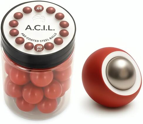 ABS-Coated Steel Balls .68 Cal – 10 Grams Solid Precision Rounds for Paintball, RAM & Home Defense – Durable Reusable Hard Nylon Shell Projectiles – 20 Pieces in Saudi Arabia