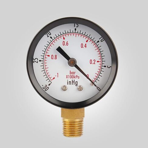 ضغط فراغ Dioche 1/4 Npt va2 - هيكل متين من سبائك النحاس، مقياس PSIBar مزدوج، دقيق +/- 4/3/%، مثالي لضواغط الهواء ومراقبة الغاز in Saudi Arabia