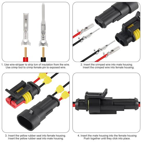 10 مجموعات 2 دبوس موصل سلك كهربائي موصل مقاوم للمياه 16AWG ذكر وأنثى قابس سريع قطع الاتصال للدراجات النارية سكوتر السيارات شاحنة البحرية in Saudi Arabia