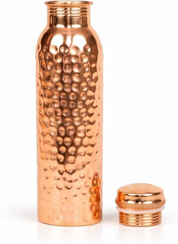 ENX Premium Pure Copper Water Bottle 34oz (1000ml) – Handmade Hammered Ayurvedic Copper Drinking Bottle, Leak-Proof & Heavy-Duty Design in Saudi Arabia